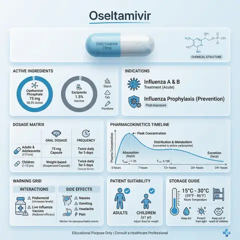 Oseltamivir Medical Infographic Bento Poster