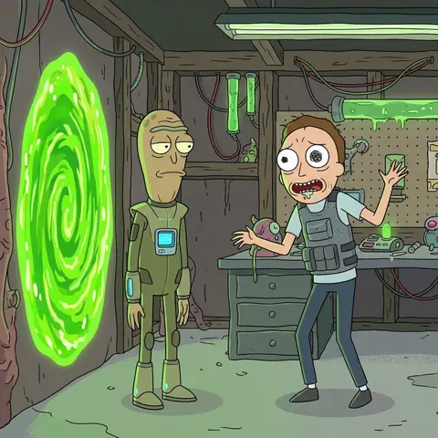 Rick and Morty Style Scene Reimagining