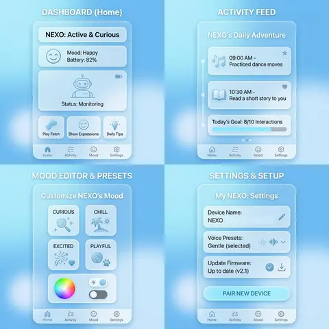 Desktop Companion Robot Control App UI