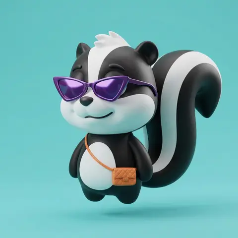 Designer Toy Skunk Mascot Character