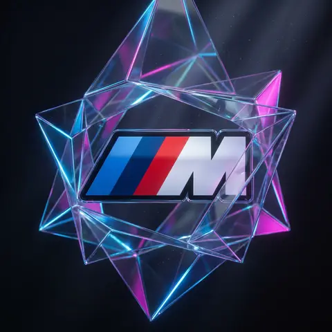 Holographic Glass Origami Symbol Render