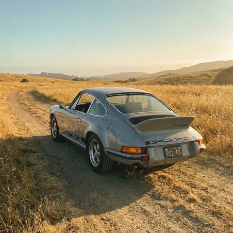 Vintage Porsche 911 Golden Field Portrait