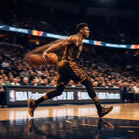 Basketball Player Drive Cinematic Action Shot