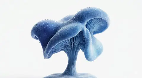 Surreal Blue Mushroom Organic Form Render