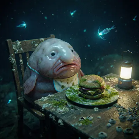 Blobfish Burger Diner Scene