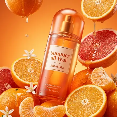 Salted Bliss Citrus Fragrance Mist Orange Gradient Beauty Product Shot