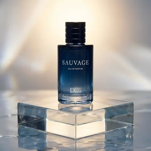 Luxury Perfume Bottle Glass Block Studio Glow Cinematic Product Shot