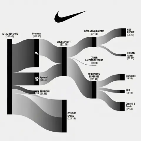 Corporate Income Statement Sankey Diagram