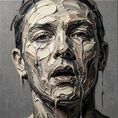Impasto Abstract Melting Figure Portrait