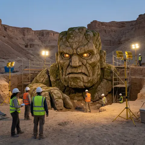 Giant Golem Archaeological Dig Site Discovery