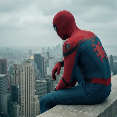 Rooftop Superhero Cinematic Film Still