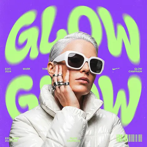 Pop-Art Neon Violet Fashion Editorial Poster
