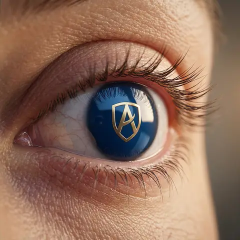 Logo Iris Human Eye Macro Cinematic Hyper-Realistic Close-Up