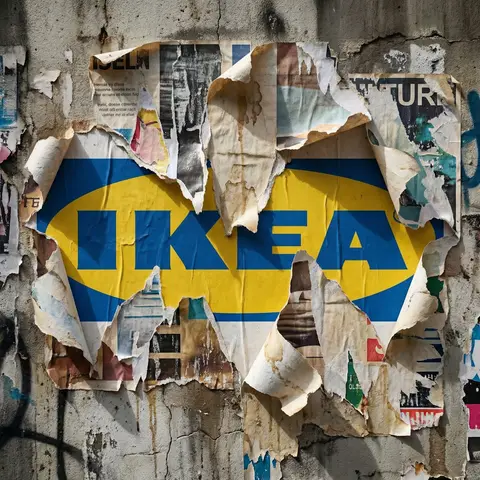 Logo Torn Poster Urban Wall Layered Paper Street Art