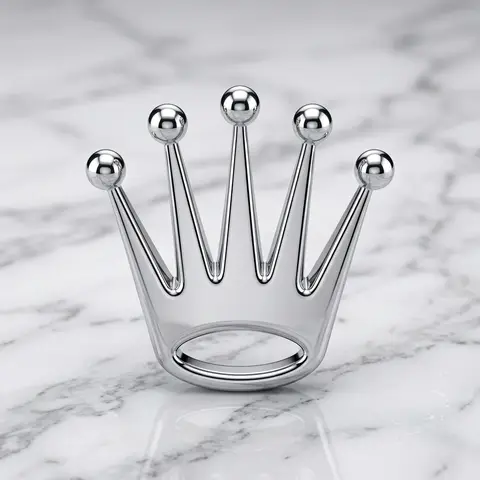Rolex Crown Chrome Marble Luxury Logo Product Shot